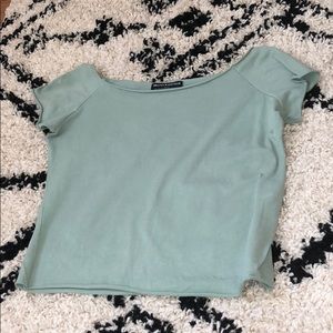brandy melville light green top